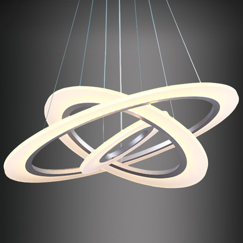 Luz de suspensión LED de estilo colgante de colgante circular de plata