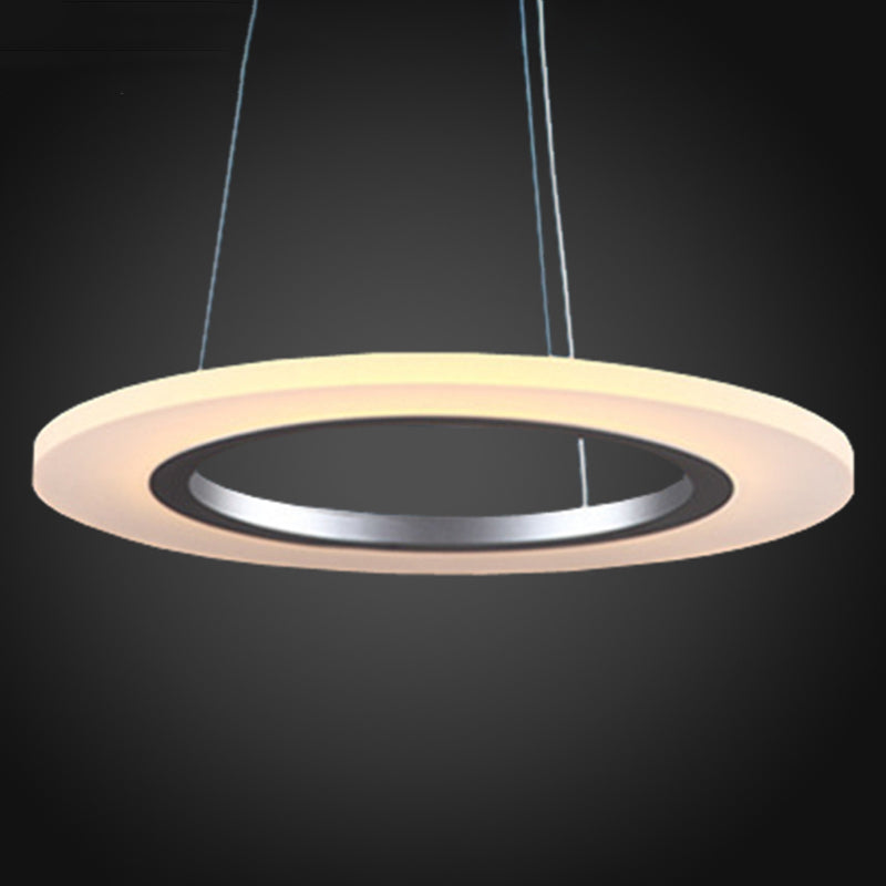 Luz de suspensión LED de estilo colgante de colgante circular de plata