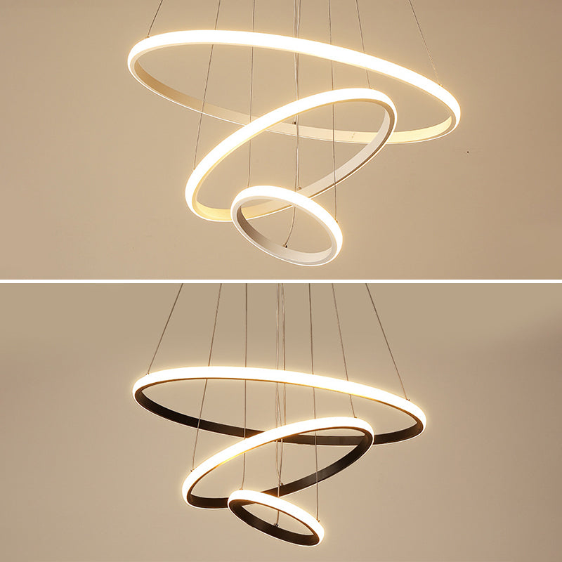 Luce il lampadario del soggiorno acrilico minimalista a ciondolo a led multi-anello Lumo lampadario