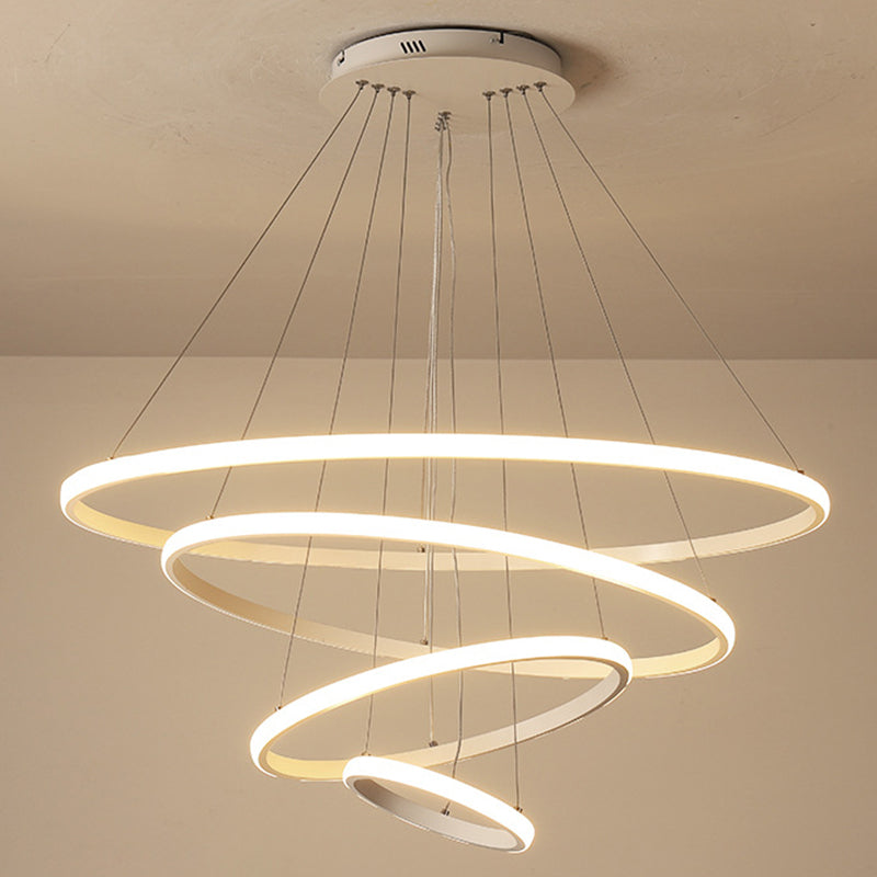 Luce il lampadario del soggiorno acrilico minimalista a ciondolo a led multi-anello Lumo lampadario