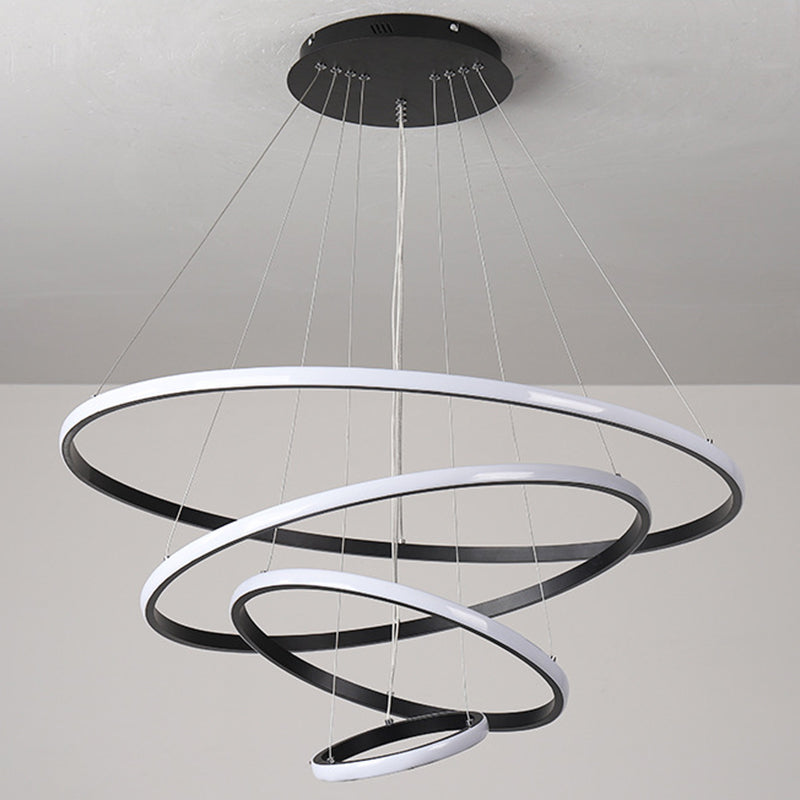 Luce il lampadario del soggiorno acrilico minimalista a ciondolo a led multi-anello Lumo lampadario