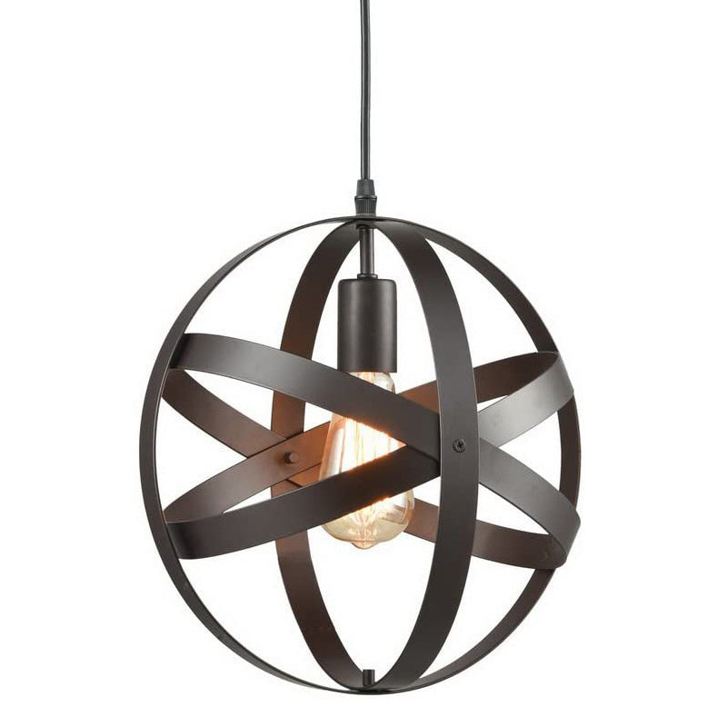 11,8 "diametro Globe Metal Cage Hanging Light Single Bulb Vintage Vintage Style Lighting Freet per camera da letto