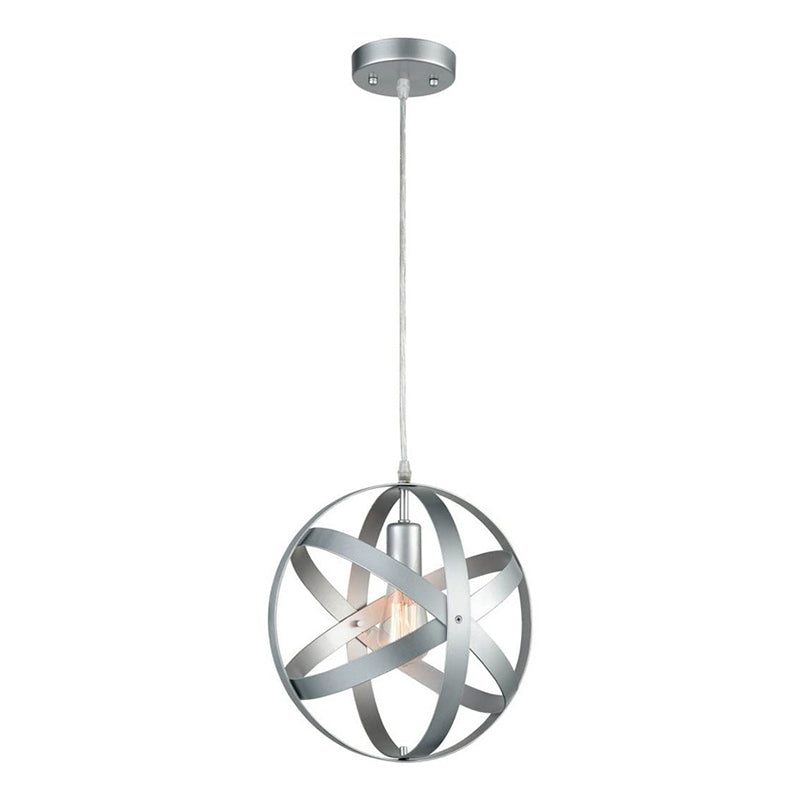 11,8 "diametro Globe Metal Cage Hanging Light Single Bulb Vintage Vintage Style Lighting Freet per camera da letto