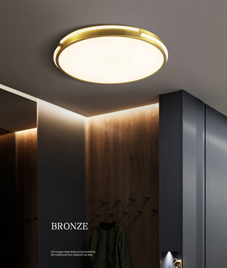 Drum Shape Metalen Plafond Verlichting Moderne Minimalistische Stijl LED Woonkamer Flush Lamp in Goud