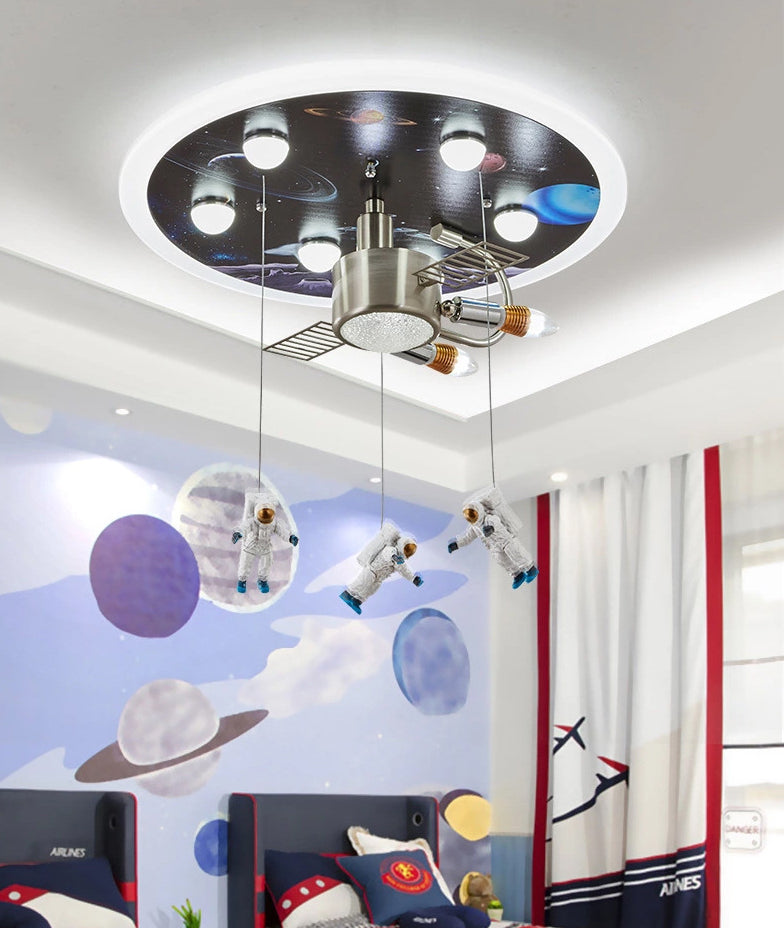 Art Deco metalen inbouwlamp Cartoon Spaceman inbouwspot voor kinderkamer