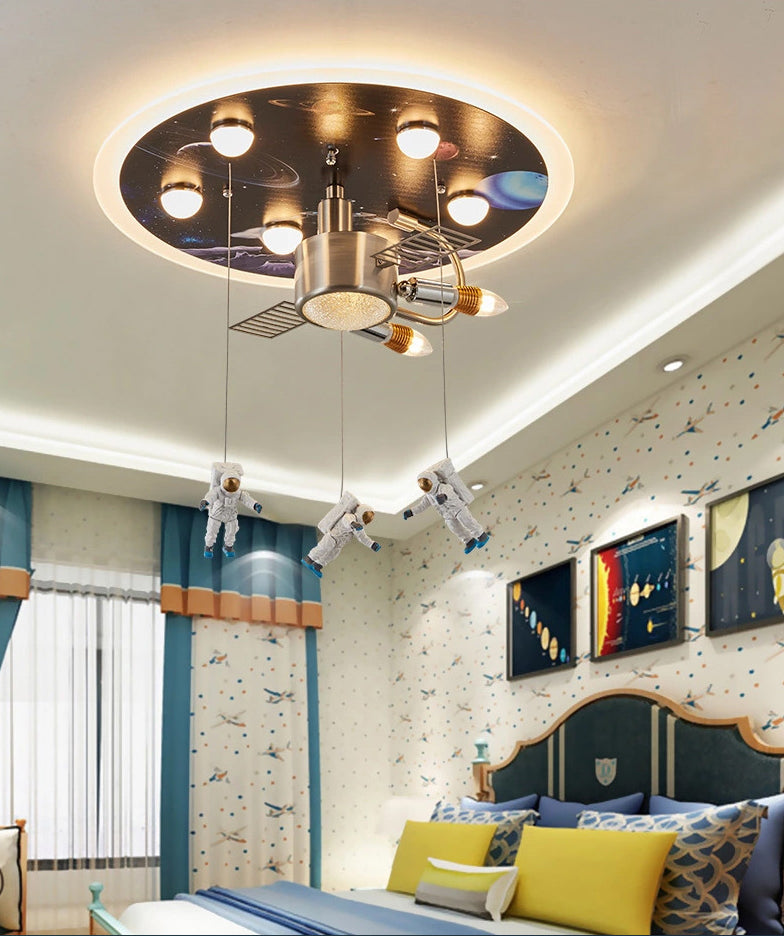 Art Deco metalen inbouwlamp Cartoon Spaceman inbouwspot voor kinderkamer