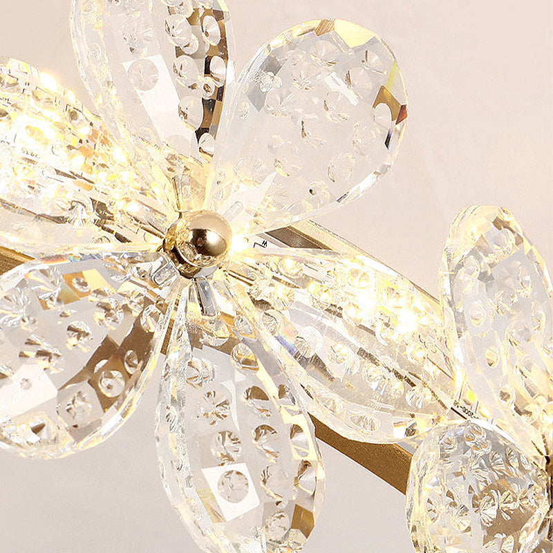 Lámpara de lámpara de araña redonda Cristal moderno de 19.5 "/27.5" Aparte de oro LED/Coffee Cofffeing con luz cálida/blanca