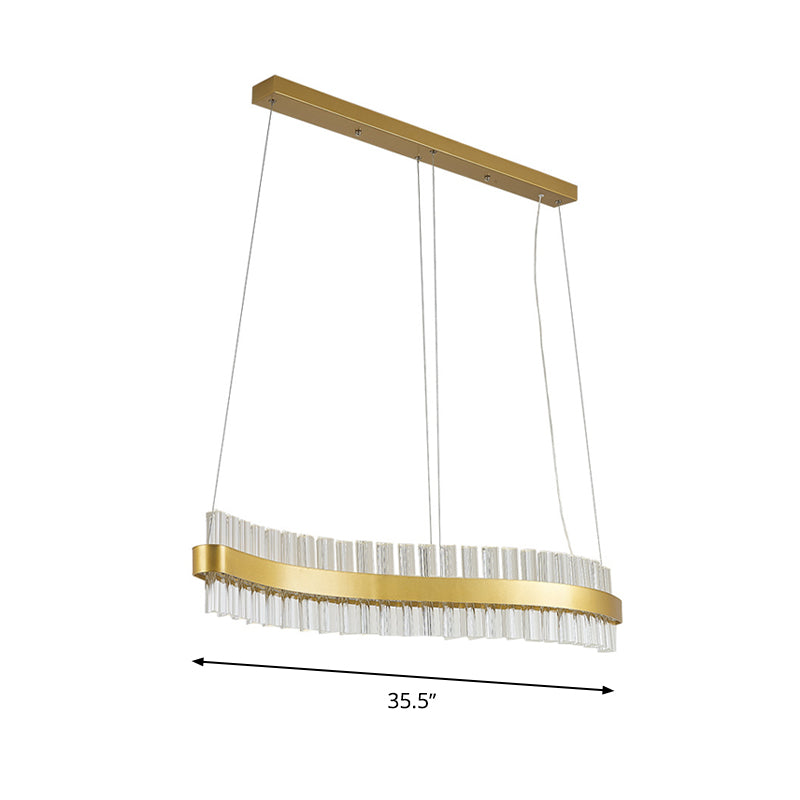 Piegare il lampadario soffitto modernista cristallo 35,5 "/47" LED LED LED a sospensione a sospensione per sala da pranzo