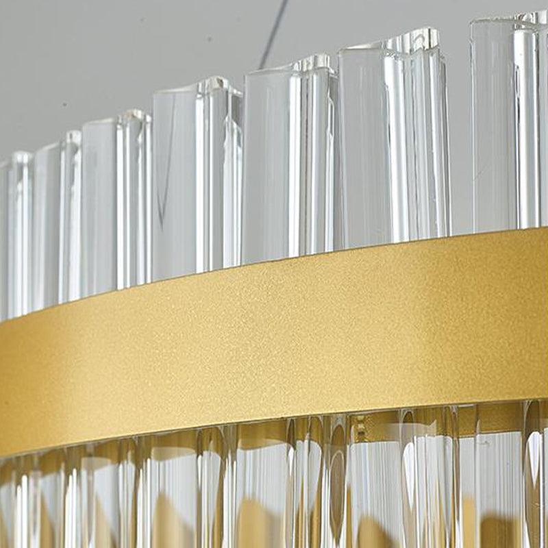 Piegare il lampadario soffitto modernista cristallo 35,5 "/47" LED LED LED a sospensione a sospensione per sala da pranzo