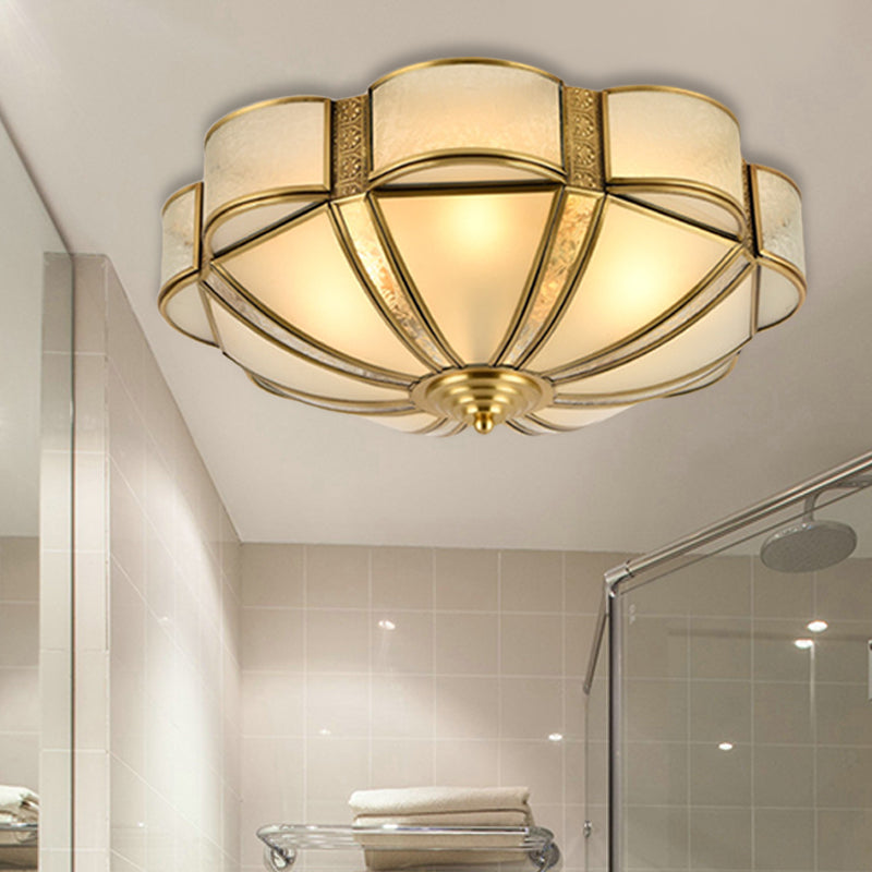 14"/18"/23,5" B Metall-Messing-Unterputz-Kronleuchter, gewellt, 3/4/6 Köpfe, traditionelle Deckenleuchte für Wohnzimmer