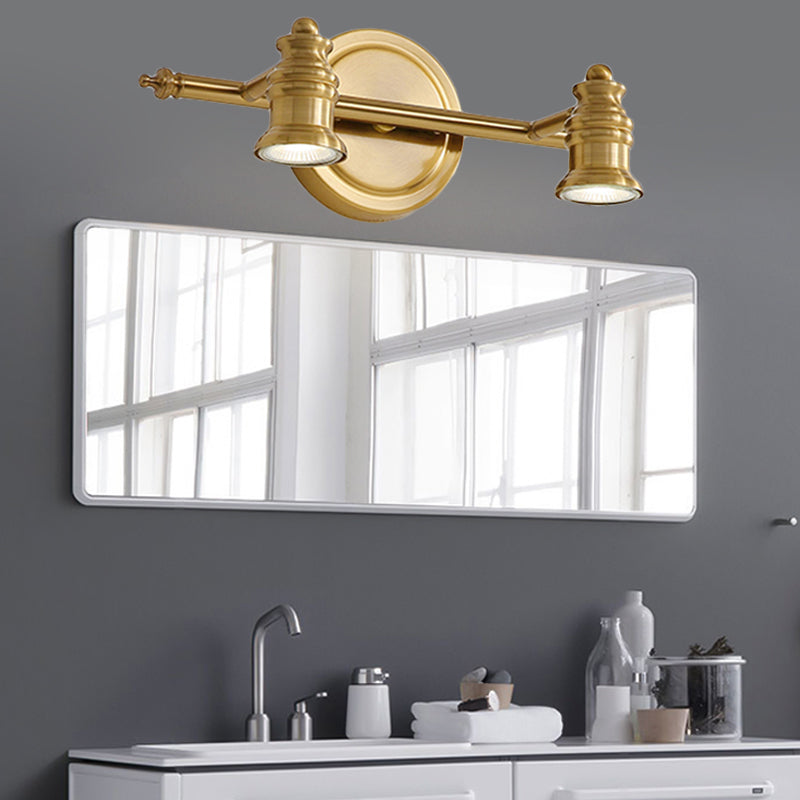 Linear Bathroom Vanity Mirror Light Traditionalism Metal 2/3/4-Bulb Brass Wall Sconce Lighting