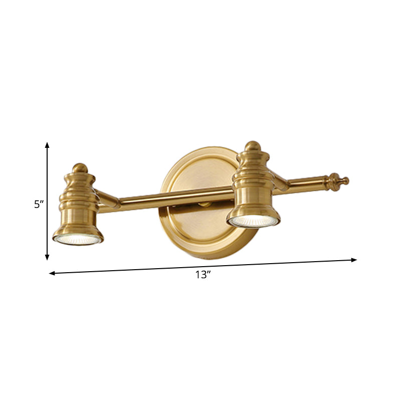 Linear Bathroom Vanity Mirror Light Traditionalism Metal 2/3/4-Bulb Brass Wall Sconce Lighting