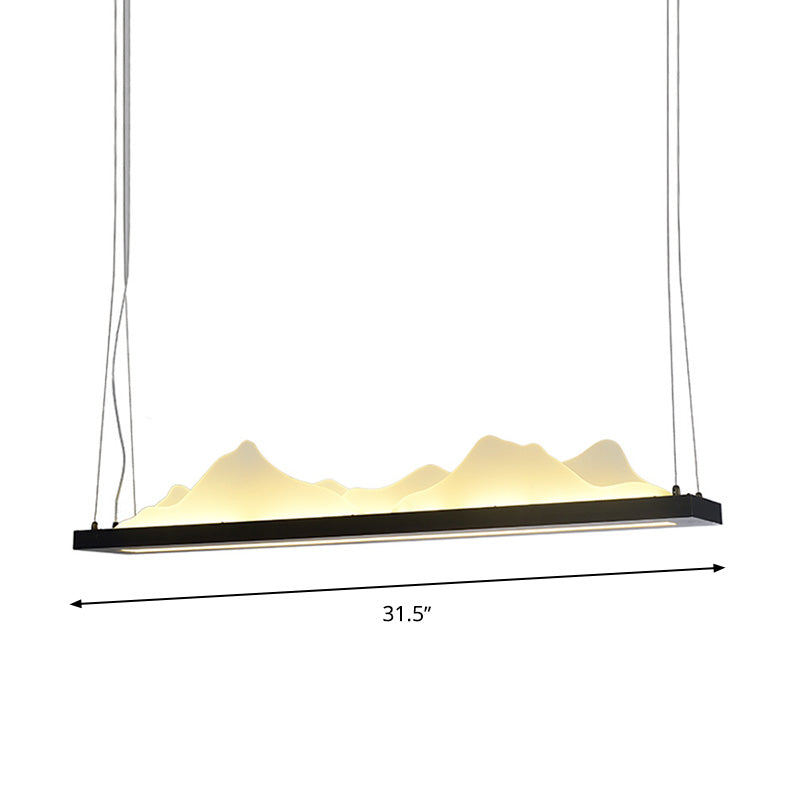 Twist Island Light Modernismo LED acrilico LED Black Sussed Lighting Freeture, 31,5 "/39" di larghezza