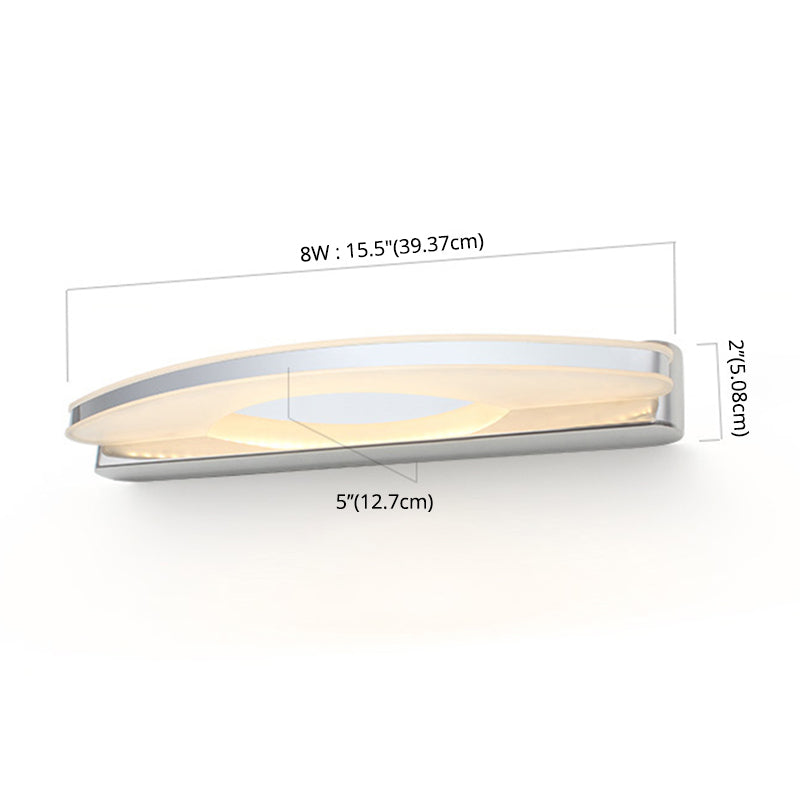 Shaded Wall Sconce Lighting Contemporary Style Metal Shower Room LED Wall Mounted Light in Chrome
