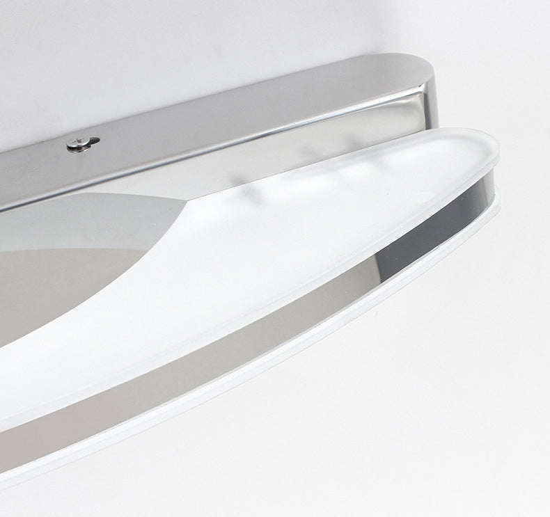 Shaded Wall Sconce Lighting Contemporary Style Metal Shower Room LED Wall Mounted Light in Chrome