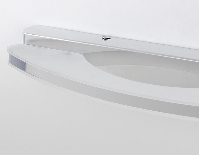 Shaded Wall Sconce Lighting Contemporary Style Metal Shower Room LED Wall Mounted Light in Chrome