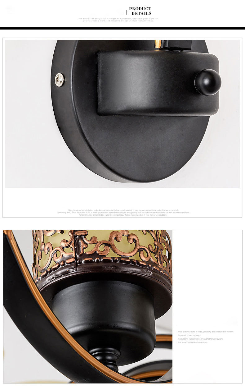 Funzione per illuminazione da parete tradizionale a forma di campana di panna da parete in bronzo di vetro