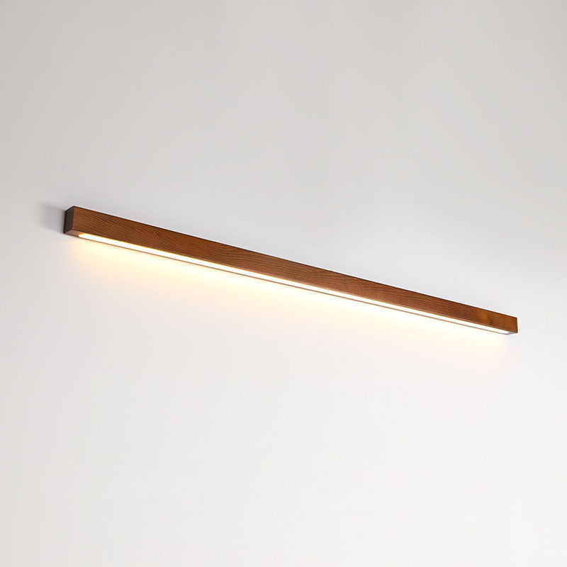 Iluminación de montaje de pared LED minimalista iluminación lineal montada en la pared con sombra de madera