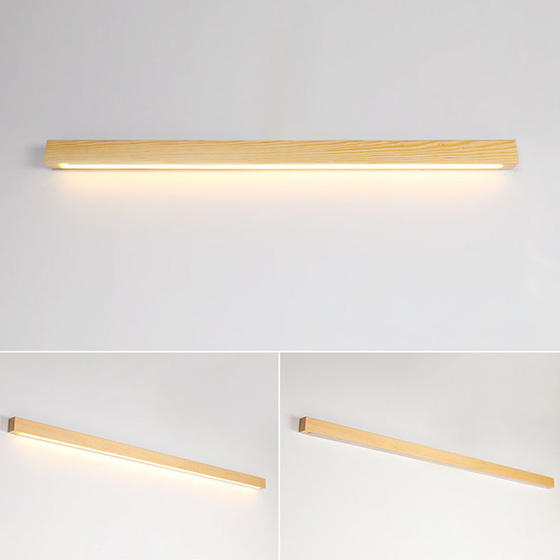 Iluminación de montaje de pared LED minimalista iluminación lineal montada en la pared con sombra de madera