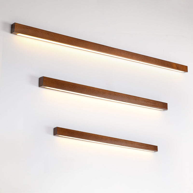 Iluminación de montaje de pared LED minimalista iluminación lineal montada en la pared con sombra de madera