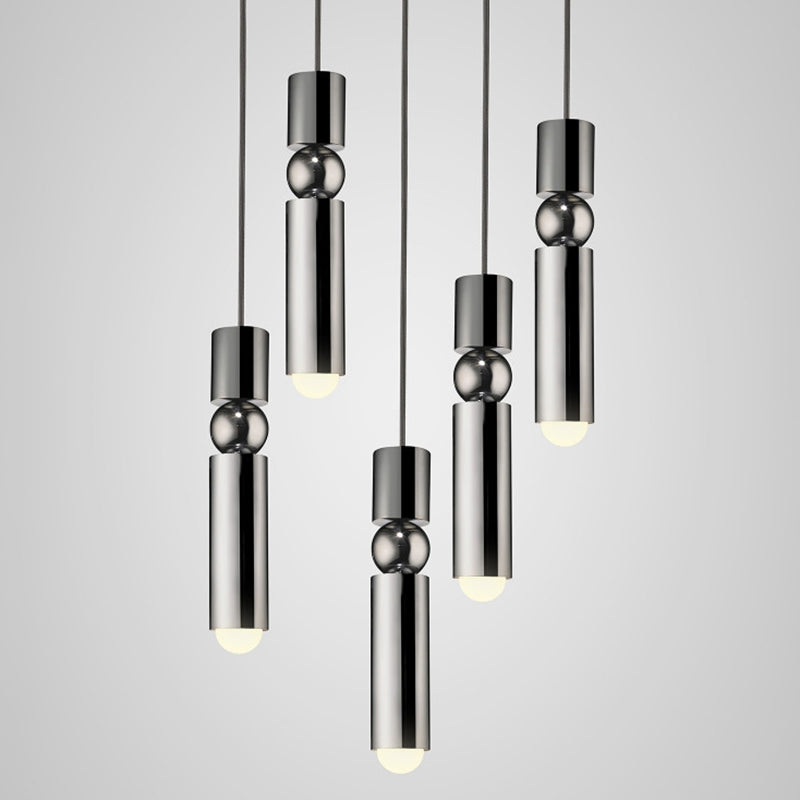 Cilindro a forma di geometrico a forma di metallo appeso a 1 luce post-moderna mini ciondolo per camera da letto