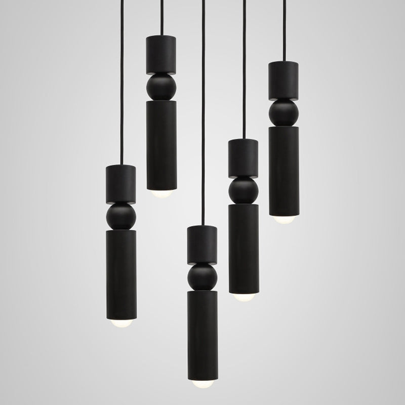 Cilindro a forma di geometrico a forma di metallo appeso a 1 luce post-moderna mini ciondolo per camera da letto