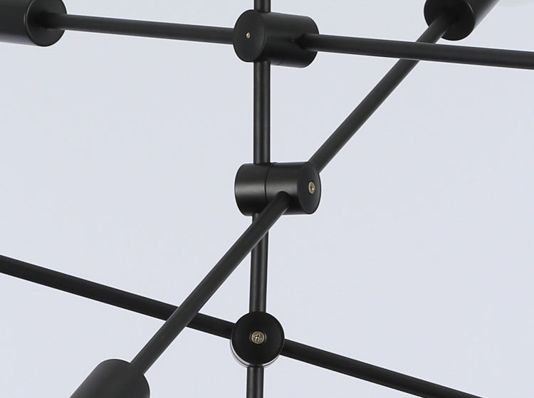 Lampadella minimalista in stile post-moderno Design a lampadina aperta linee geometriche Asta a sospensione Luce appesa