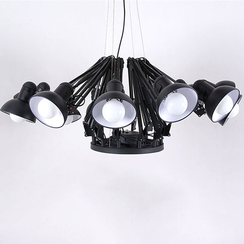 Adjustable Spider Chandelier Postmodern Metal Living Room Hanging Light with Bowl Shade