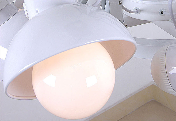 Adjustable Spider Chandelier Postmodern Metal Living Room Hanging Light with Bowl Shade