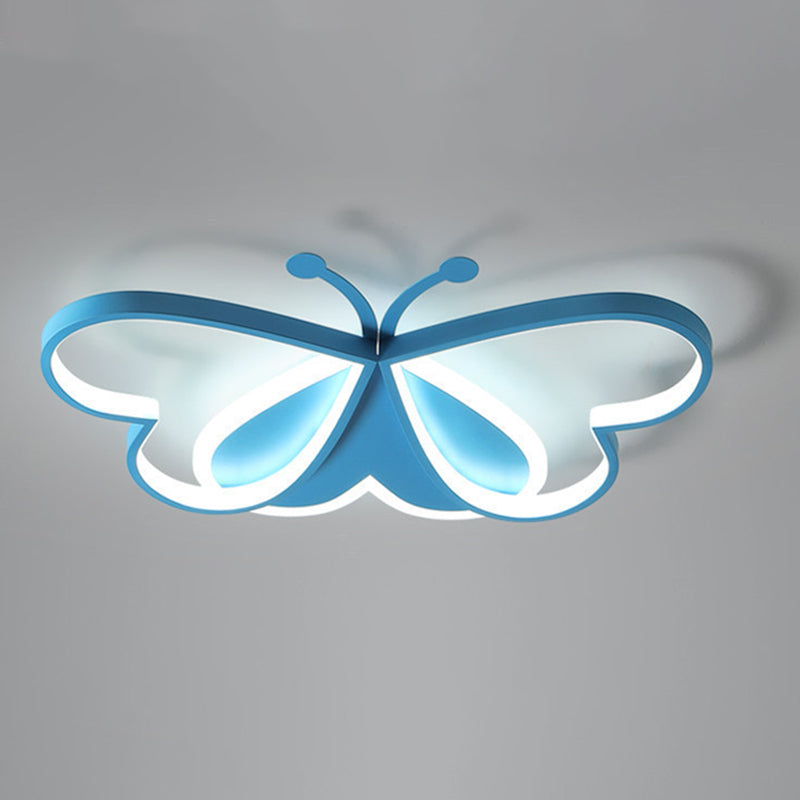 Butterfly Flush Mount Ceiling Light Fixtures Kids Metal Ceiling Mount Chandelier for Bedroom