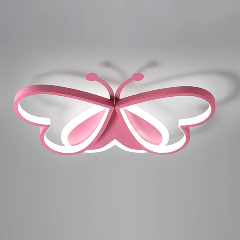 Butterfly Flush Mount Ceiling Light Fixtures Kids Metal Ceiling Mount Chandelier for Bedroom