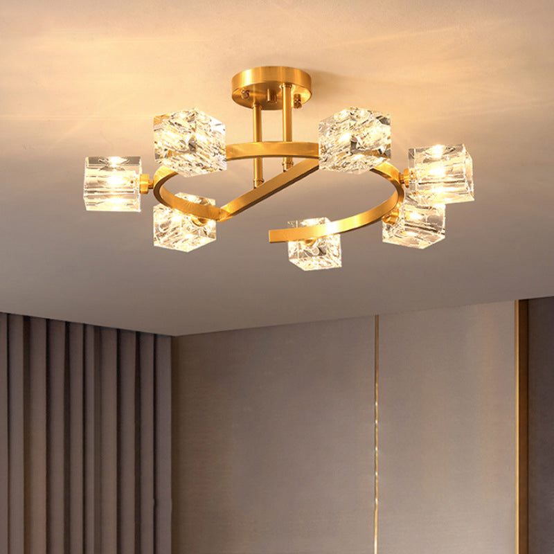 Carré près de l'éclairage du plafond luminaire en cristal moderne