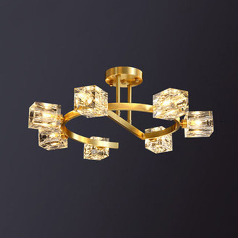 Carré près de l'éclairage du plafond luminaire en cristal moderne