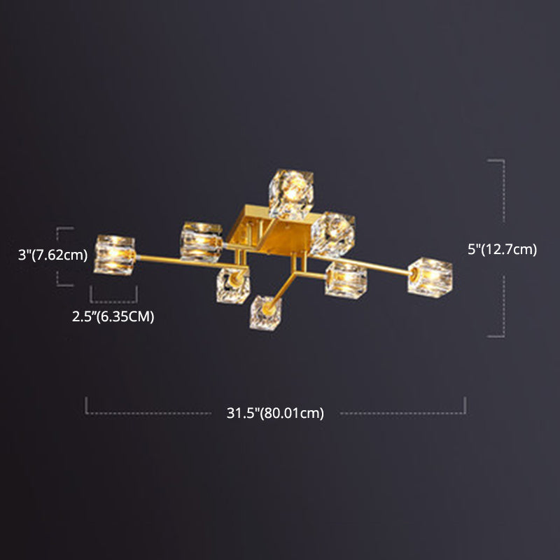 Carré près de l'éclairage du plafond luminaire en cristal moderne
