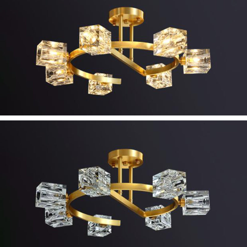 Carré près de l'éclairage du plafond luminaire en cristal moderne