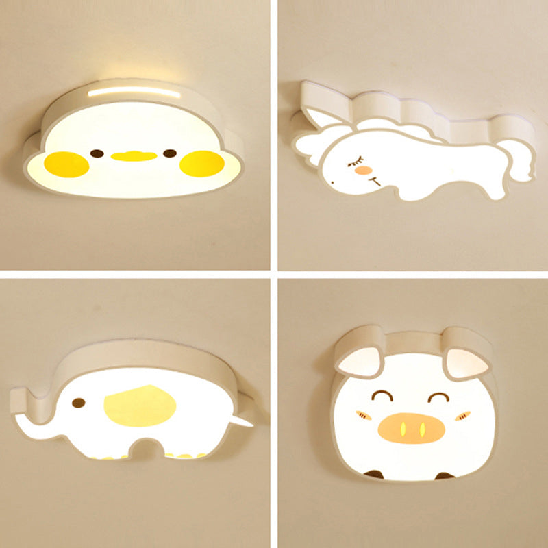 Animal Flush Mount Ceiling Light Cartoon Acrylic Ceiling Mount Light Fixture for Children Bedroom