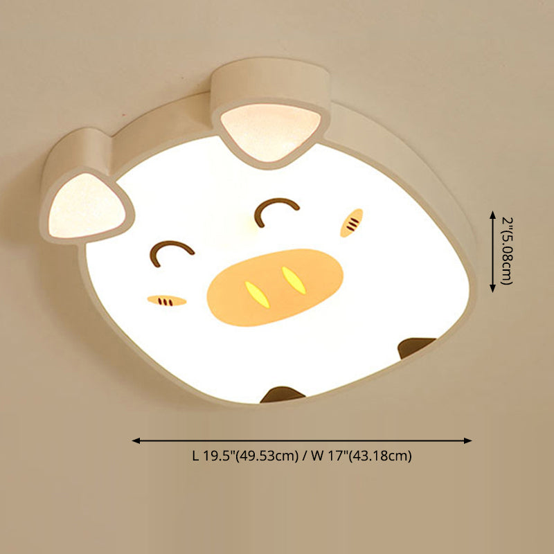 Animal Flush Mount Ceiling Light Cartoon Acrylic Ceiling Mount Light Fixture for Children Bedroom
