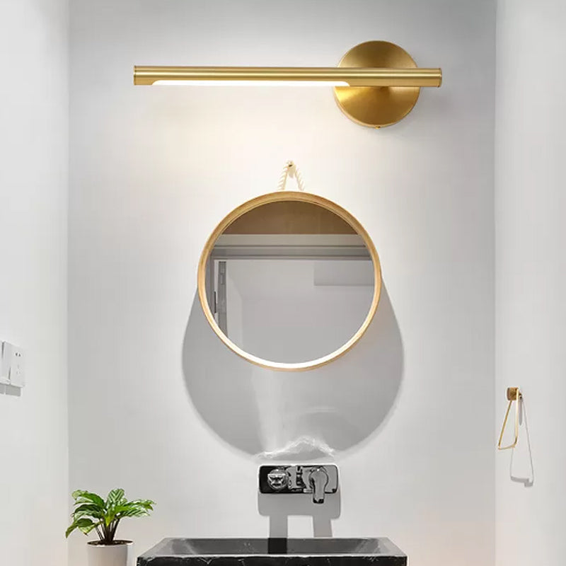 Traditionalism Linear Vanity Wall Light LED Metal Wall Sconce in Brass for Bathroom, 19.5"/25" W