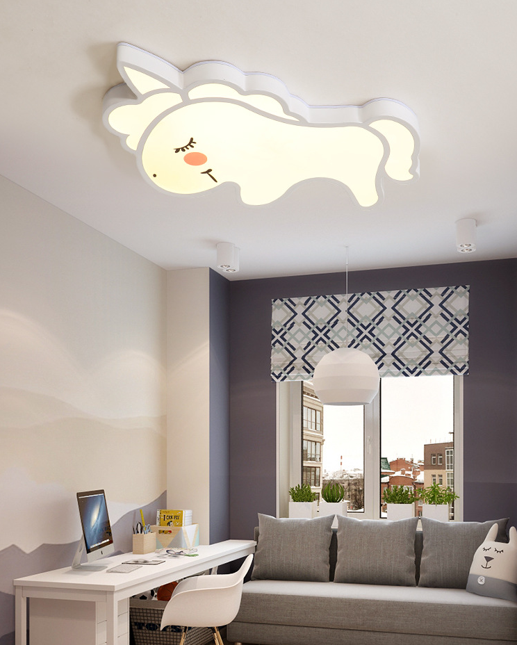 Animal Flush Mount Ceiling Light Cartoon Acrylic Ceiling Mount Light Fixture for Children Bedroom