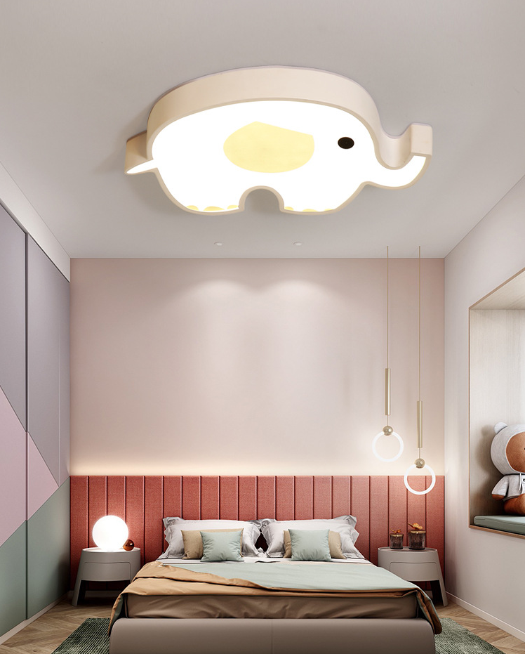 Animal Flush Mount Ceiling Light Cartoon Acrylic Ceiling Mount Light Fixture for Children Bedroom