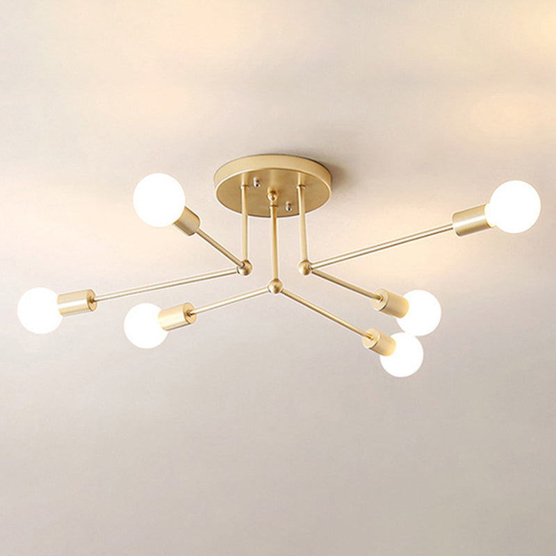 Blootgestelde lamp Semi-inbouw kroonluchter Industrieel Metaal Semi-inbouwlicht