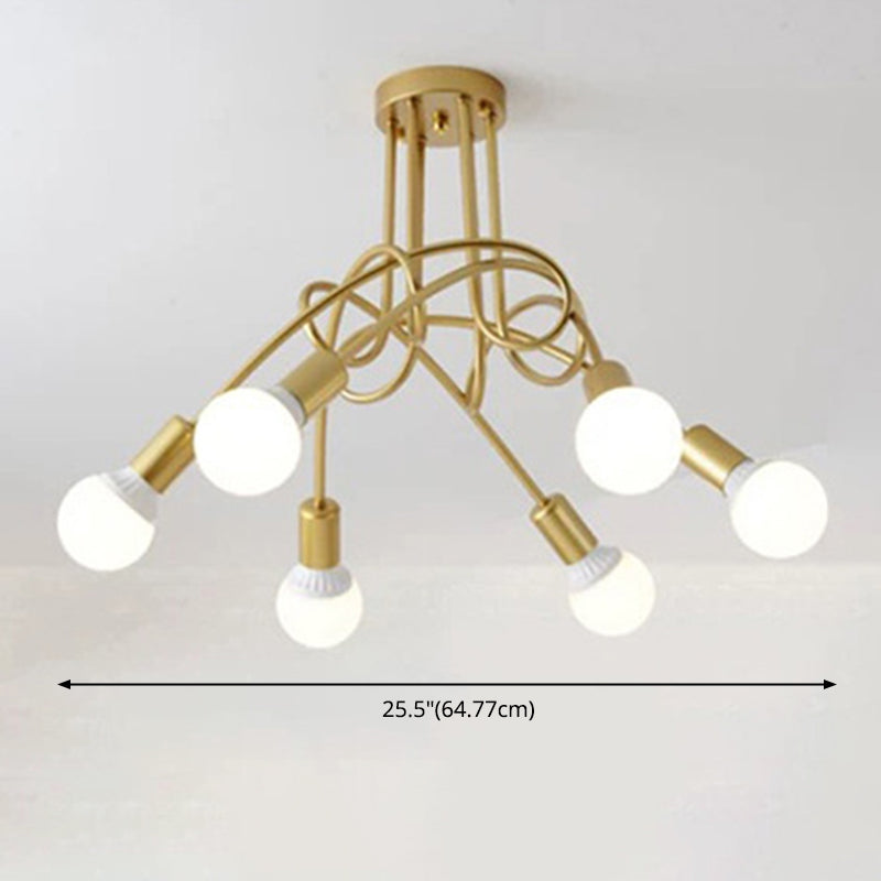 Blootgestelde lamp Semi-inbouw kroonluchter Industrieel Metaal Semi-inbouwlicht