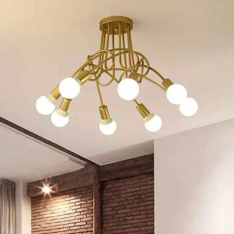 Blootgestelde lamp Semi-inbouw kroonluchter Industrieel Metaal Semi-inbouwlicht