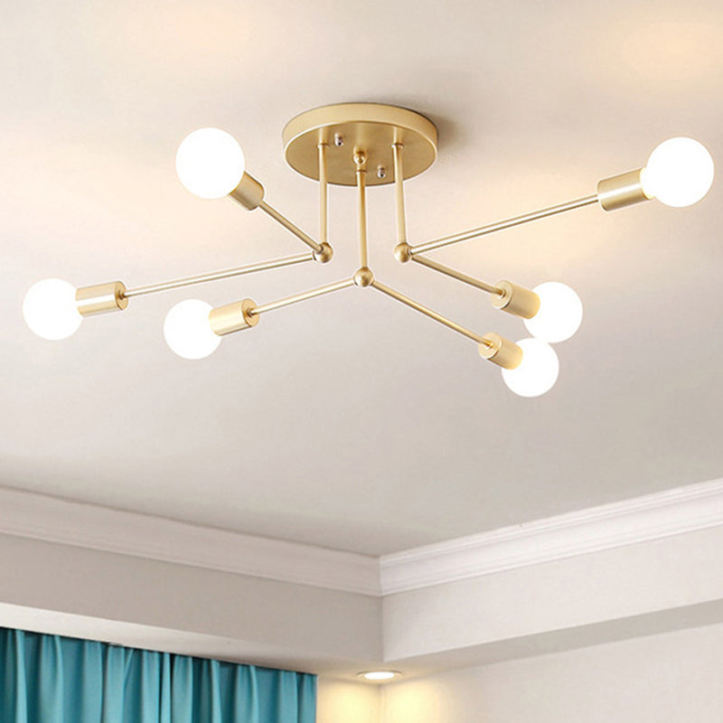 Blootgestelde lamp Semi-inbouw kroonluchter Industrieel Metaal Semi-inbouwlicht