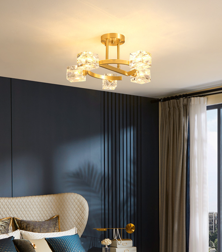 Carré près de l'éclairage du plafond luminaire en cristal moderne
