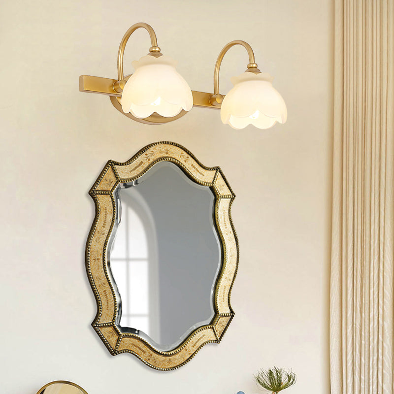 Bloesem badkamer ijdelheid spiegel licht traditionele metalen led 2/3/4 koppen messing muur gemonteerde lamp