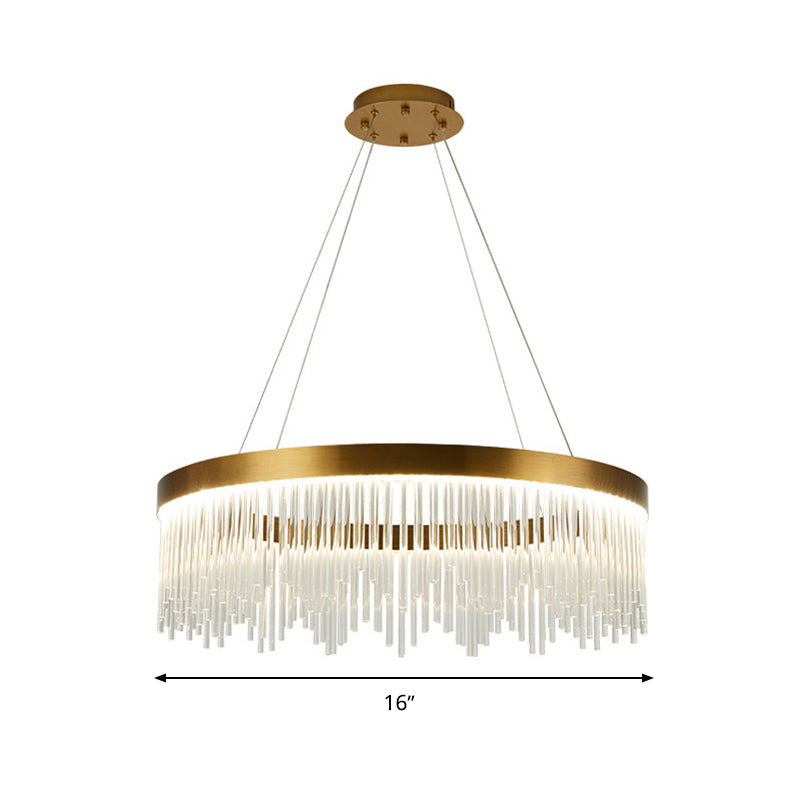 Lampone moderno a LEDELISTRO MODERALISTRISTA LED CRYDALISTRISTA LED LEDANTE DI BRASSIGLIO LEGGIO IN LUCE CALDA/BIANCA, larga 16 "/23,5" /31,5 "