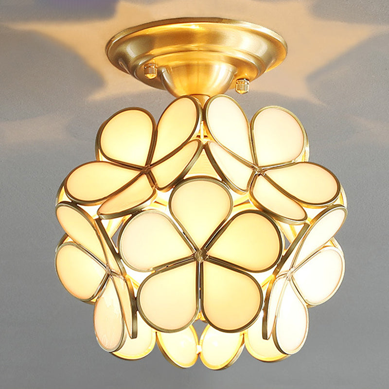 Ceiling Mounted Fixture Minimalist Style Shaded Glass Close to Ceiling Lighting Fixture