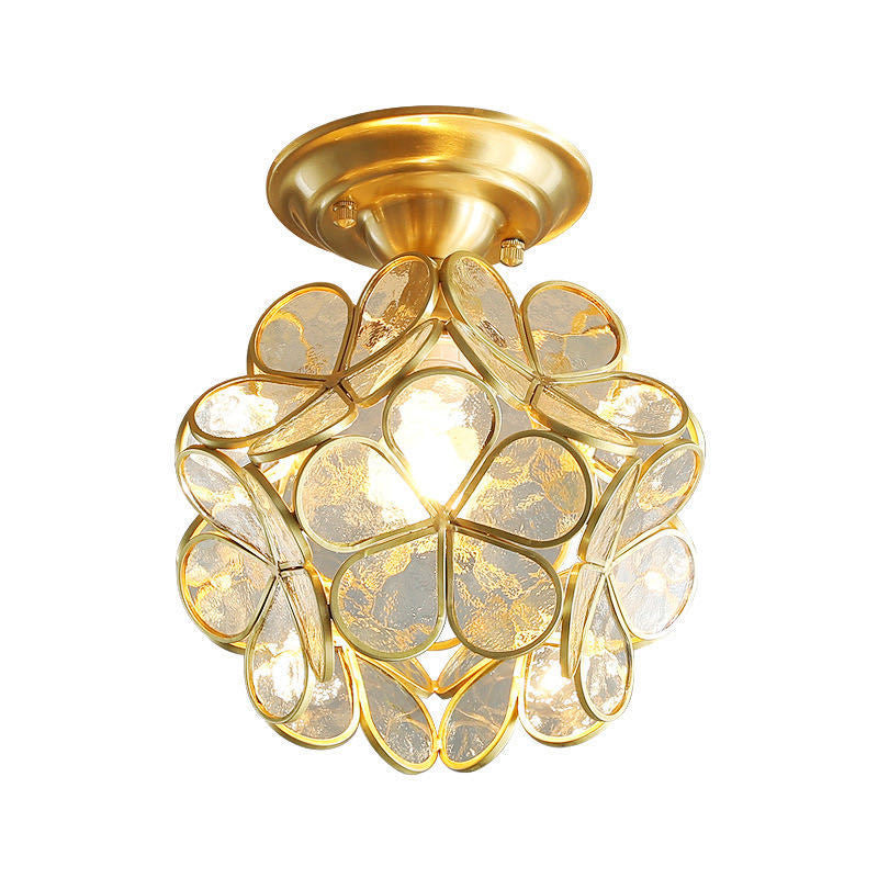 Ceiling Mounted Fixture Minimalist Style Shaded Glass Close to Ceiling Lighting Fixture