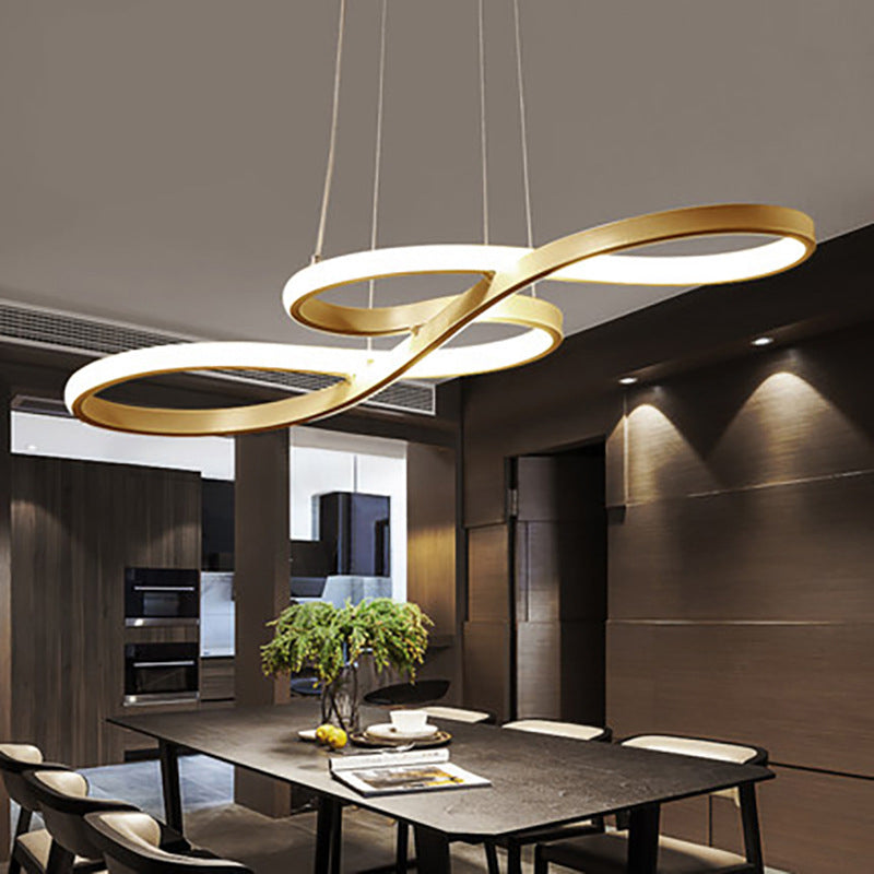 Lampada lampada a spirale moderna a spirale in alluminio appeso a ciondolo per il ristorante